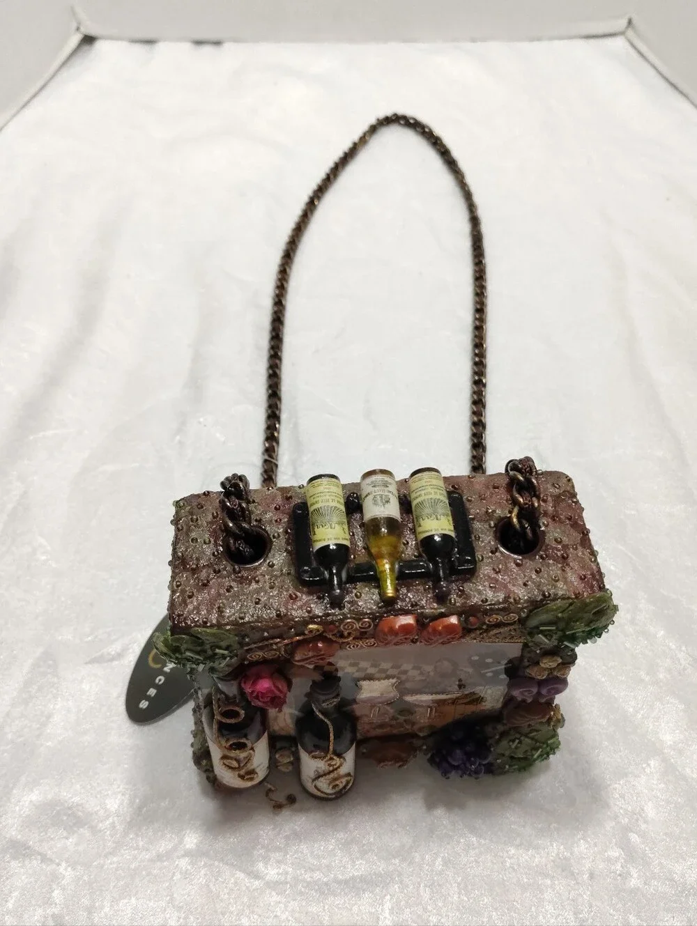 Mary Fraces Wine-themed Emblished Box Crosboodybag 3D Dimensional